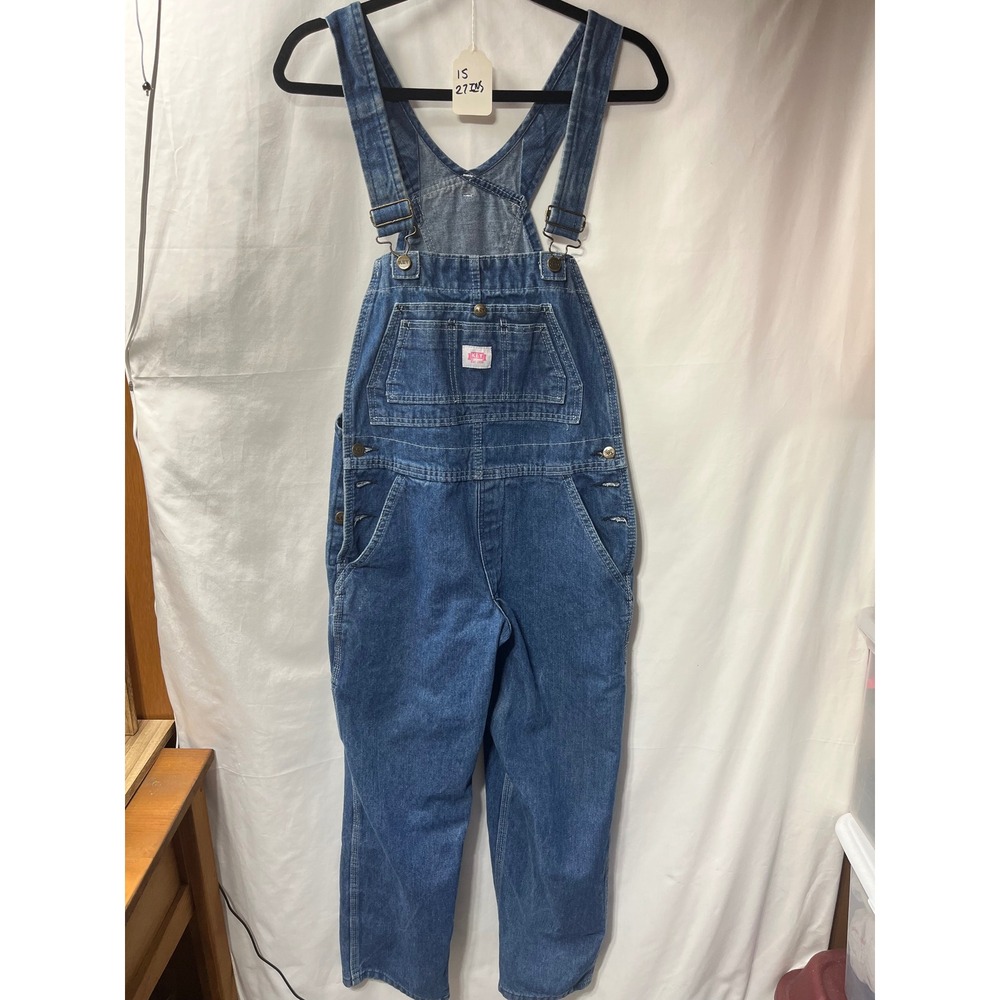 Key Imperial Women Denim Overalls Medium Wash Cotton Carpenter Bibs 6 Short